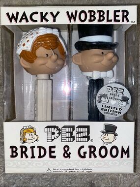 Funko PEZ Bride and Groom Set - White, Black, Brown